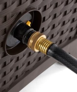 Suncast 175 ft. Wicker Style Resin Hose Hideaway with Hose Guide, Java 1 Pack 20 81GuFtrUOuL