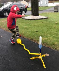 Stomp Rocket Jr Glow Rocket Launcher for Kids, 4 Rockets - Glow in The Dark Fun Backyard & Outdoor Kids Toys Gifts for Boys & Girls -Toy Soft Foam Blaster Set - Multi-Player Adjustable Launcher Stand Jr Glow 4 Rocket Pack 47 81Gv6ob1YrL