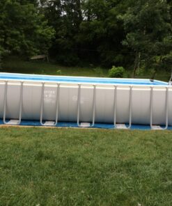 Intex 24ft X 12ft X 52in Ultra Frame Rectangular Pool Set with Sand Filter Pump, Ladder, Ground Cloth & Pool Cover 24ft X 12ft X 52 64 81GvAv0C2pL 2