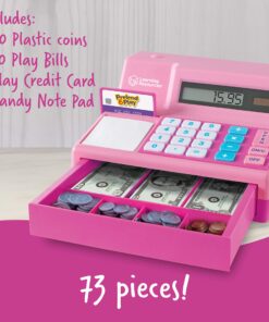 Learning Resources Pretend & Play Calculator Cash Register Pink - 73 Pieces, Ages 3+, Cash Register for Kids, Play Money for Kids, Toddlers Toys, Toy Register 23 81GvGUPKe8L 2
