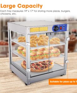 WeChef 3-Tier Commercial Food Warmer Display Pizza Warmer Countertop Pastry Warmer for Restaurant Cafe Buffet 20x20x24 20" Length - 3 Tier 16 81GwD7HugL