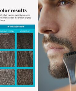 Just For Men Mustache & Beard, Beard Dye for Men with Brush Included for Easy Application, With Biotin Aloe and Coconut Oil for Healthy Facial Hair - Dark Brown, M-45, Pack of 3 15 81GwRZifqL