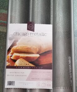 Chicago Metallic Commercial II Non-Stick Perforated Baguette Pan. Creates a crisp, golden-brown crust, 16 L x 9 W x 1.5 H 28 81Gx7EZzz5L