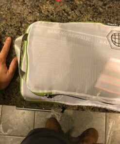 Compression Packing Cubes for Travel - Luggage and Backpack Organizer Packaging Cubes for Clothes (White and Green, 2 Piece Set) 2Piece White and Green 52 81GyGLpiDVL