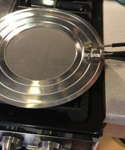 Dishwasher-Safe Splatter Screen Splash Guard for Kitchen Frying Pan Grease - Shields 99% of Stove Top from Bacon, Oil, or Deep Fryer - Easy to Clean or Store - Foldable Heat-Resistant Silicone Handle 38 81GynoFpR L