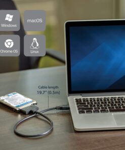 StarTech.com USB 3.1 to 2.5" SATA Hard Drive Adapter - USB 3.1 Gen 2 10Gbps with UASP External HDD/SSD Storage Converter (USB312SAT3CB) USB 3.1 | 2.5" 27 81H 9t6Nq8L
