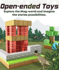 100PCS Magnetic Blocks-Build Mine Magnet World Set for Boys & Girls Age 3-5 6-8, STEM Sensory Toys for Toddlers Gifts for 3+ Years Old Girls Boys, Classroom Must Haves Construction Toys Magnetic world cubes 29 81H OxPZWWL