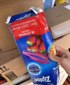 Ziploc Gallon Food Storage Bags, New Stay Open Design with Stand-Up Bottom, Easy to Fill, 38 Count 38 Count (Pack of 1) Clear 21 81H0kpqxZqL