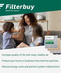 Filterbuy 14x14x1 Air Filter MERV 8 Dust Defense (4-Pack), Pleated HVAC AC Furnace Air Filters Replacement (Actual Size: 13.50 x 13.50 x 0.75 Inches) 15 81H26gz5FHL