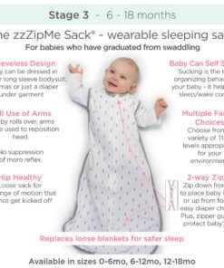SwaddleDesigns Cotton Flannel Sleeping Sack, Sleeveless Wearable Blanket with 2-Way Zipper, Made in USA, Elephant and SeaCrystal Chickies, 6-12 Months Seacrystal Elephant & Chickies Medium 6-12 Month 14 81H2q8785L