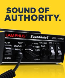 Alternative view of SoundAlert 12V 100W Police Siren PA System [Slim Speaker] [118-124dB] [Handheld Microphone] [Hands-Free] [2 x 20A Switches] Warning Emergency Siren for Vehicles Truck UTV ATV Car POV Compact Speaker (118-124dB)