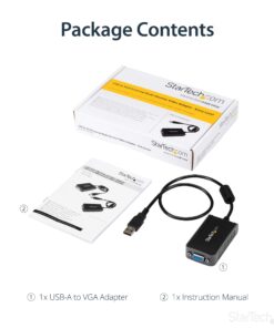StarTech.com USB to VGA Adapter - 1440x900 - External Video & Graphics Card - Dual Monitor Display Adapter - Supports Windows (USB2VGAE2),Gray 1440p x 900p 14 81H3MkGtgWL