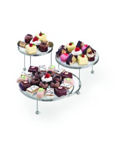 Wilton Cakes 'N More 3-Tier Cupcake and Cake Stand Display, Silver 28 81H3W88YWrL
