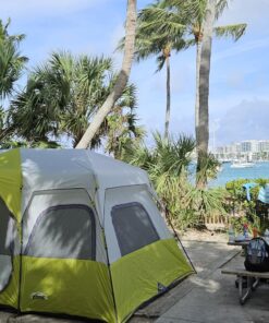 CORE 12 Person Instant Cabin Tent | 3 Room Huge Tent for Family with Storage Pockets for Camping Accessories | Portable Large Pop Up Tent for 2 Minute Camp Setup Green 33 81H3WltBi9L