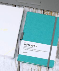 Lemome Thick Classic Notebook with Pen Loop A5 College Ruled Hardcover Writing Notebook with Pocket + Page Dividers Gifts, Banded, Large, 180 Pages, 8.4 x 5.7 in green 42 81H3xGJtOsL