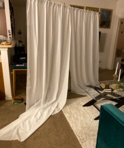 BalsaCircle 10 ft x 10 ft White Polyester Photography Backdrop Drapes Curtains Panels - Wedding Decorations Home Party Reception Supplies 35 81H4O4abbgL