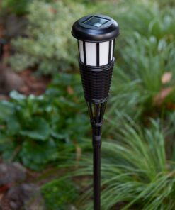 Newhouse Lighting FLTORCH4-B Solar-Powered Flickering Flame Outdoor Island Torches, 4-Pack, Dark Chocolate,Black 19 81H4X3B5ijL