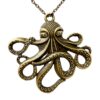 UMBRELLALABORATORY Steampunk Octopus Necklace | Victorian goth Style jewellery, Antique Finish Handmade Pirate costume Accessory gothic emo punk jewelry Bronze 7 81H4nKjIXFL