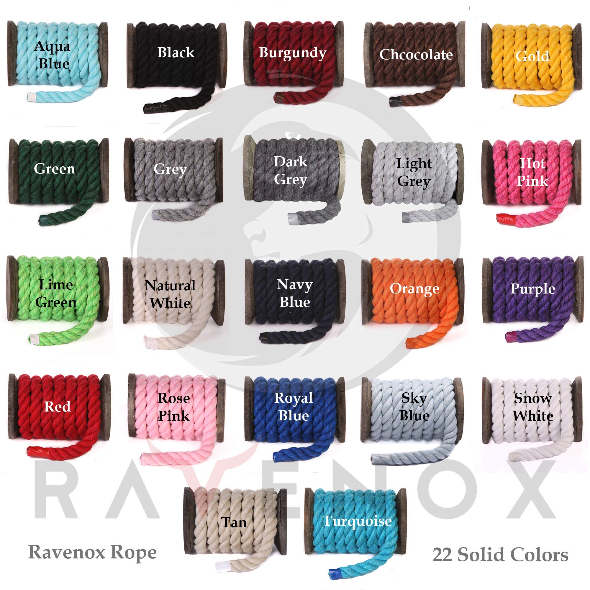 Ravenox Natural Twisted Cotton Rope | Made in The USA | Strong Triple-Strand Cordage for Sports, Décor, Pet Toys, Crafts, Macramé & Indoor Outdoor Use| by The Foot & Diameter (Multiple Color) Purple 1/2 Inch x 100 Feet 4 Ravenox Natural Twisted Cotton Rope | Made in The USA | Strong Triple-Strand Cordage for Sports, Décor, Pet Toys, Crafts, Macramé & Indoor Outdoor Use| by The Foot & Diameter (Multiple Color) Purple 1/2 Inch x 100 Feet - Image 4