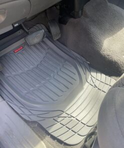 Motor Trend FlexTough Floor Mats for Cars, Gray Deep Dish All-Weather Mats, Waterproof Trim-To Fit Automotive Floor Mats for Trucks SUV, Universal Liner Car Accessories Full Set 47 81H6FTpLaoL