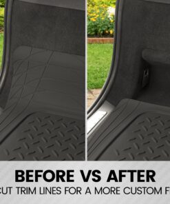 BDK-MT-785 Heavy Duty Cargo Liner Floor Mat-All Weather Trunk Protection, Trimmable to Fit & Durable HD Rubber Protection for Car SUV Sedan Auto - Black 30 81H7YPhqsYL 2