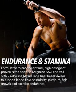 Extra Strength L Arginine - 1200mg Nitric Oxide Supplement for Muscle Growth, Vascularity & Energy - Powerful NO Booster with L-Citrulline & Essential Amino Acids to Train Longer & Harder 60 Count (Pack of 1) 20 81H8K68ivaL