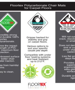 Floortex Polycarbonate Chair Mat 47" x 35" for Plush Pile Carpets 1 30 81H8zHfsboL