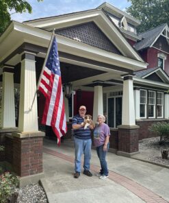 G128 American USA Flag | 4x6 Ft | StormFlyer Series Embroidered 220GSM Spun Polyester | Country Flag, Embroidered Stars, Sewn Stripes, Indoor/Outdoor, Brass Grommets, Heavy Duty, All Weather 37 81H9Br9PX L