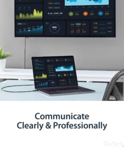 StarTech.com 6ft (2m) USB C to HDMI Cable - 4K 60Hz USB Type C to HDMI 2.0 Video Adapter Cable - Thunderbolt 3 Compatible - Laptop to HDMI Monitor/Display - DP 1.2 Alt Mode HBR2 - Black (CDP2HD2MBNL) 6 ft / 2 m 8 81H9zN 3PVL