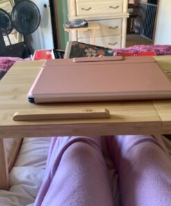 BIRDROCK HOME Bamboo Laptop Bed Tray with Multi-Position Adjustable Tilt Surface | Storage Drawer | Fits Laptops Up to 15" | Tablets Up to 9.6" | Natural | Work from Home | Computer Lap Tray 44 81HAiDMahOL