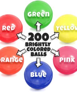 Alternative view of Click N' Play Plastic Balls for Ball Pit, Phthalate & BPA Free, Crush Proof Play Balls for Ball Pit, Pit Balls in Assorted Colors in Reusable and Durable Storage Mesh Bag with Zipper | 200, 1000 count Bright 200 Count