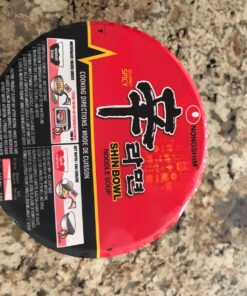 Nongshim Gourmet Spicy Shin Noodle Soup Bowl, 12 Pack, Microwaveable Ramyun Soup Noodles, No MSG Added 28 81HCFuAh6zL