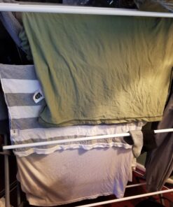 Honey-Can-Do Deluxe Metal Collapsible Clothes Drying Rack, 50 lbs, 29" x 14.2" x 42.1", White & Grey White and Grey 49 81HDVfszGpL 2