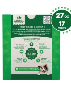 GREENIES Original Large Natural Dog Dental Care Chews Oral Health Dog Treats, 27 oz. Pack (17 Treats) 1.68 Pound (Pack of 1) 16 81HDg81CjiL