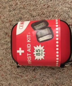 I GO 85 Pieces Hard Shell Mini Compact First Aid Kit, Small Personal Emergency Survival Kit for Travel Hiking Camping Backpacking Hunting Marine Car Red 46 81HG3CGC15L