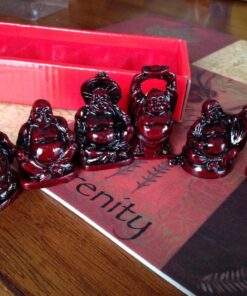 JapanBargain 3578, Set of 6 Buddha Statues Laughing Buddha Lucky Buddha Happy Buddha Gods Figures Fengshui Decoration, Rosewood Color 53 81HGKfY aiL
