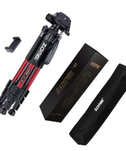 55" Tripod Q111 Travel Camera Tripod with 3-Way Pan Head and Phone Holder Mount for Gopro,Projector,Smartphones Webcam,Spotting Scopesto Live Broadcast and DSLR EOS Canon Nikon Sony Samsung(Red) 55" Red 23 81HHSs0Z89L