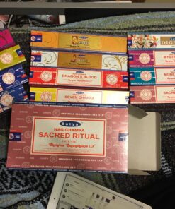 Nag Champa Sunrise Sandalwood Midnight Patchouli Celestial Fortune Blessings Romance Super Hit Jasmine Blossom Rain forest by Satya Gift Set 34 81HIViYqk6L