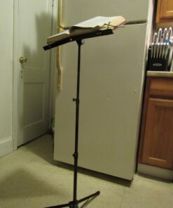 Music Stand, Kasonic 2 in 1 Dual-Use Folding Sheet Music Stand & Desktop Book Stand, Portable and Lightweight with Music Sheet Clip Holder & Carrying Bag Suitable for Instrumental Performance (Black) Black 60 81HJZ8tgJuL