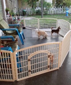 IRIS USA 24'' Pet Playpen 2 Panel Add-On with Connecting Rods, Dog Playpen, Puppy Small Medium Dogs, Heavy-Duty Molded Plastic, Rust-Free, Non-Skid Rubber Feet, Easy Assemble, Customizable, White Extra 2 panel 28 81HK93RyLaL