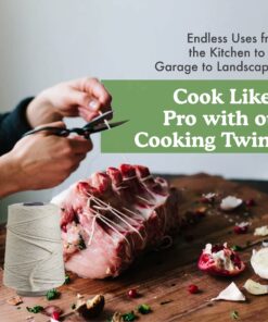 Regency Wraps Butchers Cooking Twine, Made of Heavy-Weight Natural Cotton, Perfect for Meat Trussing and Food Prep, 500 ft Cone, Pack of 1 500 ft Cone (Pack of 1) 28 81HMclA0YoL