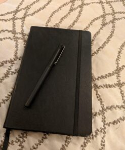 2 Pack Classic Ruled Notebooks/Journals - Premium Thick Paper Faux Leather Writing Notebook, Black, Hard Cover, Large, Lined (5.4 x 8.3) 45 81HO1SpeYiL