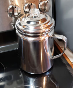 Coleman Stainless Steel Percolator Coffee Pot, 12-Cup Capacity Lightweight Coffee Percolator, No Filter Needed, Durable Outdoor Coffee Maker for Camping, Backpacking, RV, Stovetop, Campfire, & More 43 81HO7AeJKNL 1