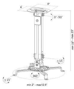 VIVO Universal Extending Ceiling Projector Mount, Height Adjustable Projection, Black, MOUNT-VP02B 30 81HP4QsSwtL