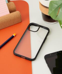 OtterBox iPhone 13 (ONLY) Prefix Series Case - BLACK CRYSTAL, Ultra-Thin, Pocket-Friendly, Raised Edges Protect Camera & Screen, Wireless Charging Compatible REACT 14 81HPjEnnxL