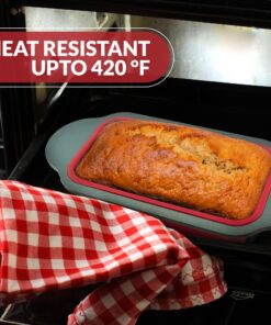 Boxiki Kitchen 9 x 5 Inch Non-Stick Silicone Bread Loaf Pan - Red, BPA Free, Dishwasher Safe Silicone Loaf Pan 17 81HRQsQbDL