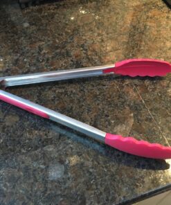 StarPack Basics Silicone Kitchen Tongs (9-Inch & 12-Inch) - Stainless Steel with Non-Stick Silicone Tips, High Heat Resistant to 480°F, For Cooking, Serving, Grill, BBQ & Salad (Cherry Red) Basic (Heat Resistant 480°F) Cherry Red 23 81HURSUKpRL