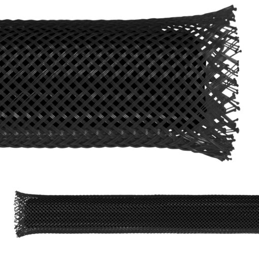 Electriduct 1/2" PET Expandable Braid Sleeving Flexible Wire Mesh Sleeve - 100 Feet - Black 0.5 Inch - 100 Feet