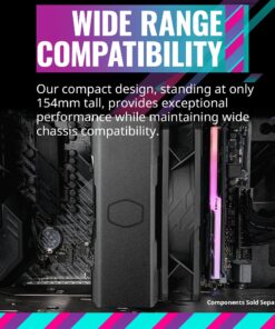 Cooler Master Hyper 212 Black CPU Air Cooler, SickleFlow 120 Edge Fan, Aluminum Top Cover, 4 Copper Heat Pipes, CryoFuze, 152mmTall,Brackets AMD Ryzen AM5/AM4, Intel LGA1700/1200 (RR-S4KK-25SN-R1) 40 81HZUg6c8rL