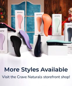 Crave Naturals Glide Thru Detangling Brush for Adults & Kids Hair- Detangler Brush for Natural,Curly,Straight,Wet/Dry Hair, Little Girl & Toddler Accessories, Teenager Gifts -1pk, Pink 1 Pack 28 81HbR3aie4L